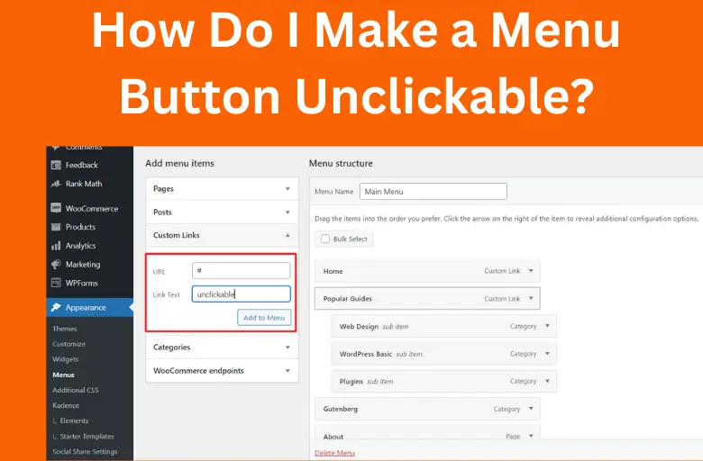 How to Make a Menu Item Not Clickable in WordPress