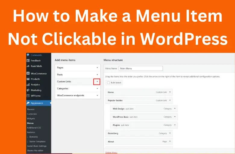 How to Make a Menu Item Not Clickable in WordPress