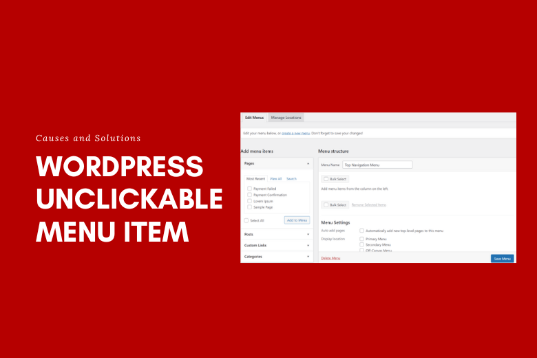 WordPress Unclickable Menu Item: Causes and Solutions